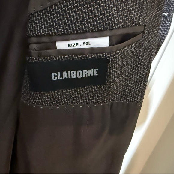 Claiborne Men's Brown Tweed Woven Sport Jacket. Gifted tie and handkerchief! - Picture 7 of 9